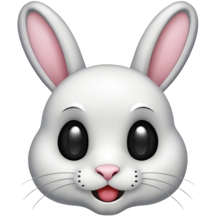 emoji d'une tête de lapin squelette noire qui dit bonjour de la main emoji