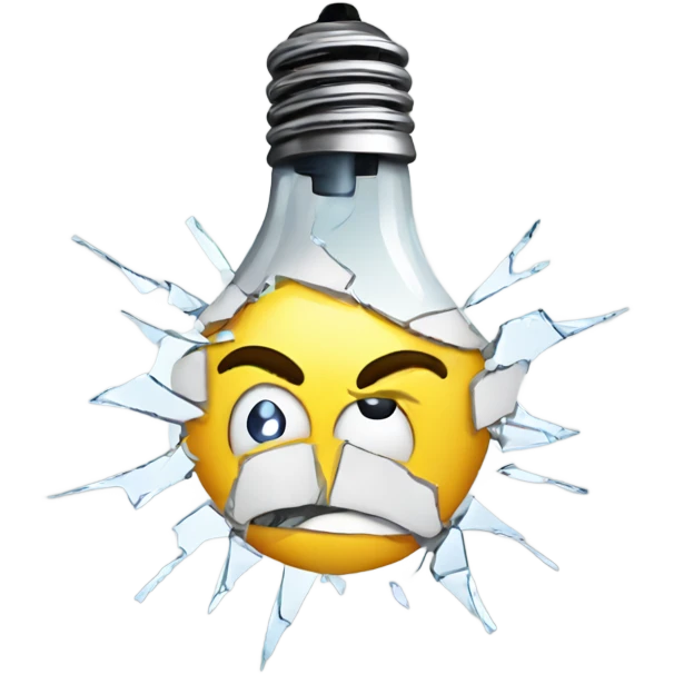 shattered light bulb emoji