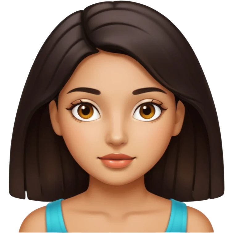 Latina girl with shiny, oily skin that's very noticeable emoji