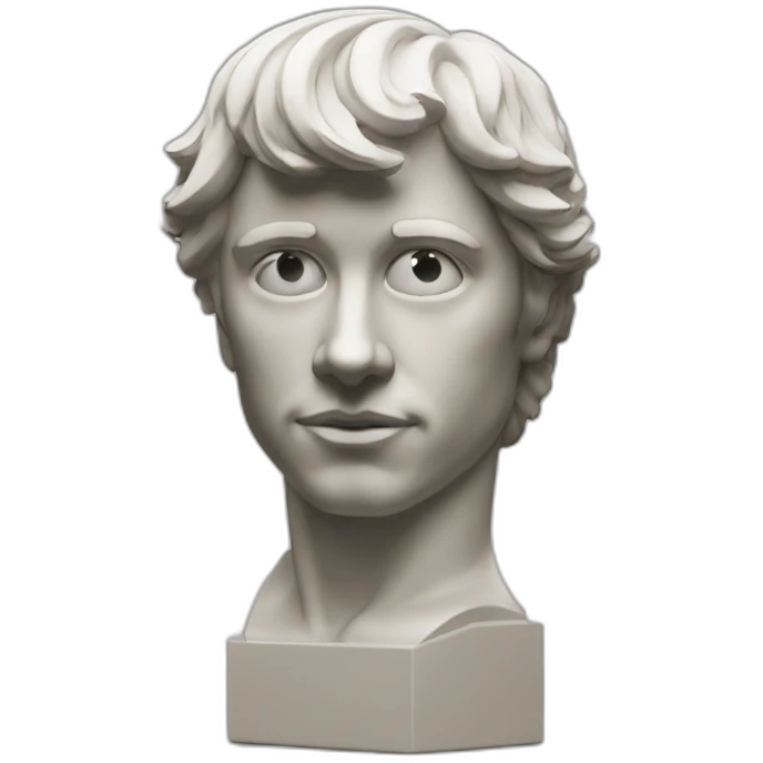 Sculpture David with apple vision pro emoji