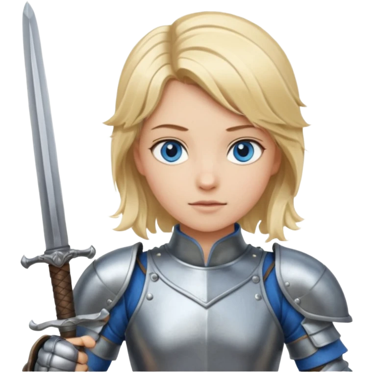 金发蓝眼穿着铠甲击剑的女孩emoji emoji