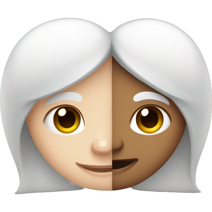 Half if heart Is white and the other half is brow emoji