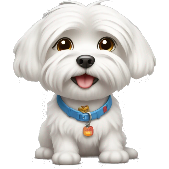 Adorable Maltese getting into mischief  emoji
