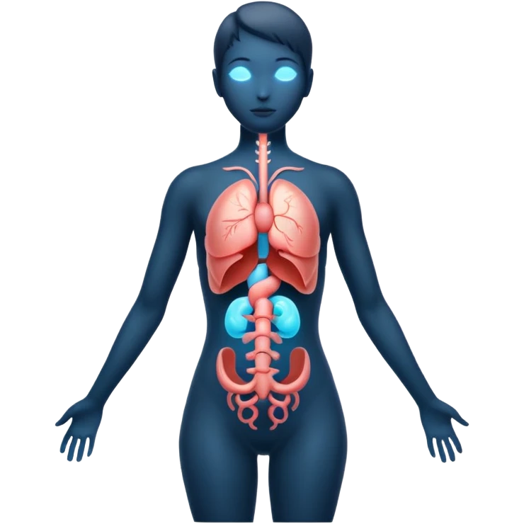 body silhouette with glowing organs emoji