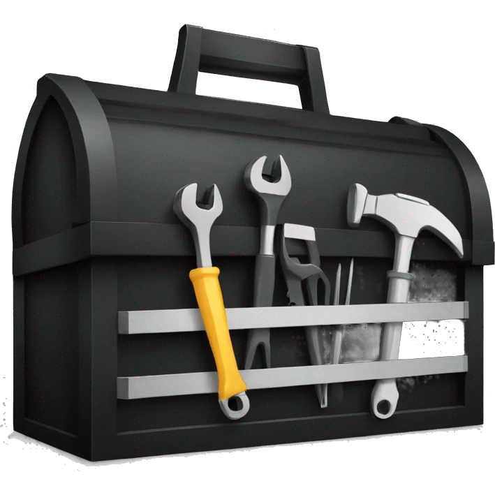 black toolbox with tools emoji