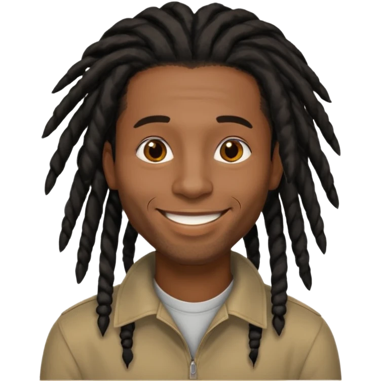African American man with black dreadlocks shoulder length emoji