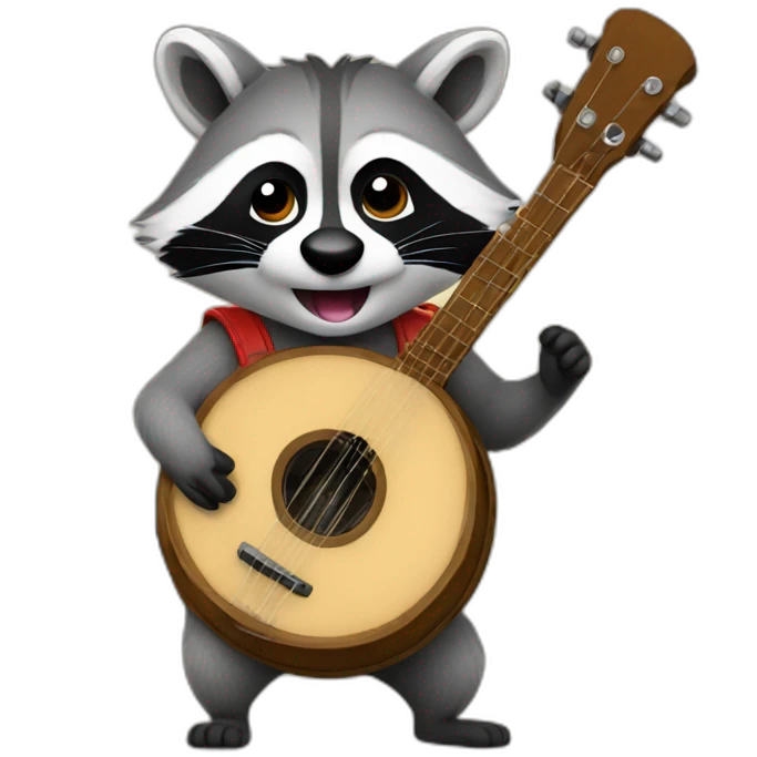 raccoon playing banjo emoji