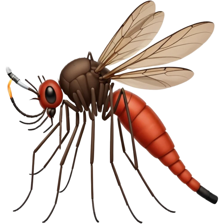 mosquito negro fumando un cigarro emoji