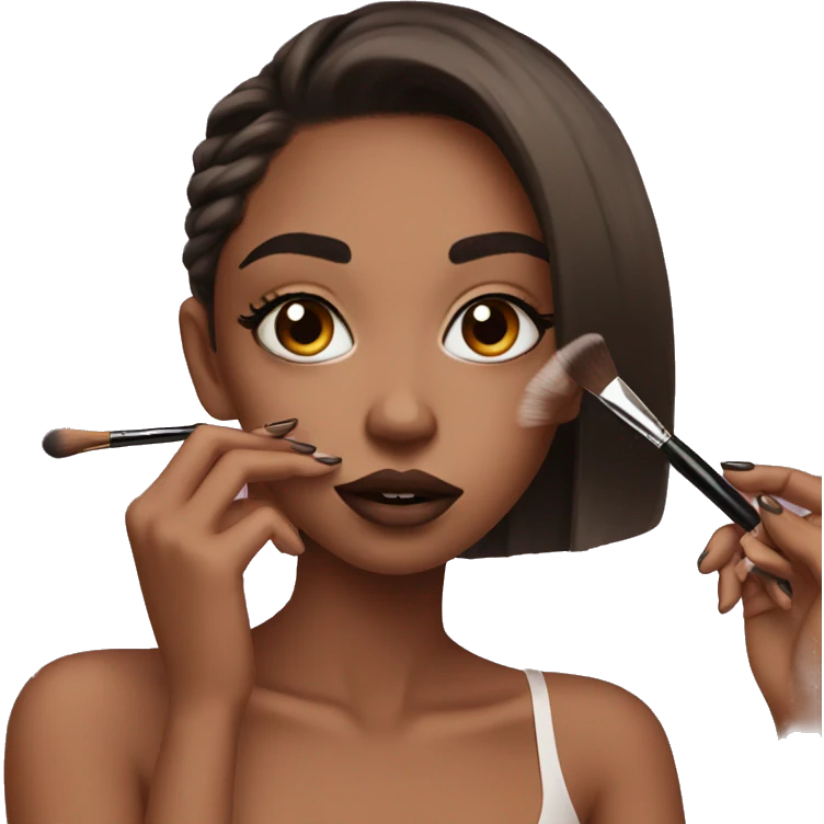 aesthetic girl doing makeup emoji