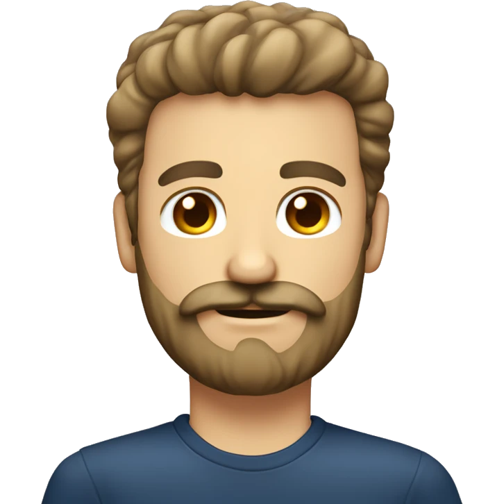 Hombre blanco pelado con barba y bigote marrones  emoji