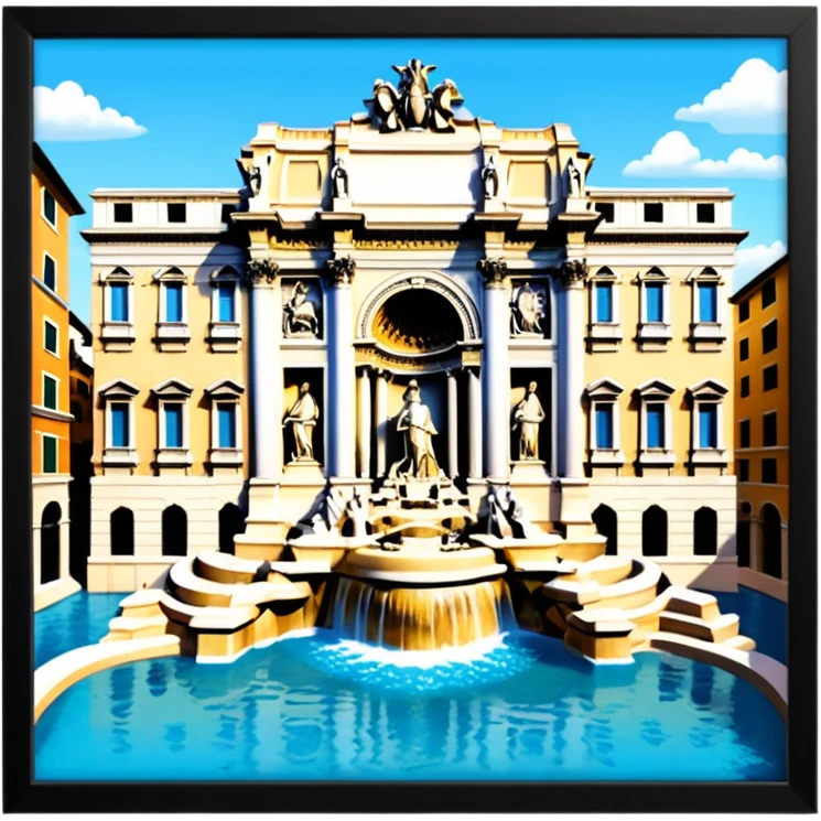 trevi fountain view from up above
no square style no frame png style  emoji