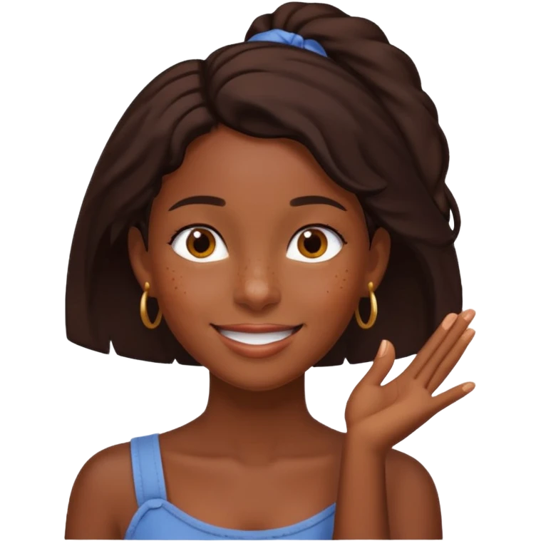 👧🏾👂🏾🤏🏾 tugging one ear emoji