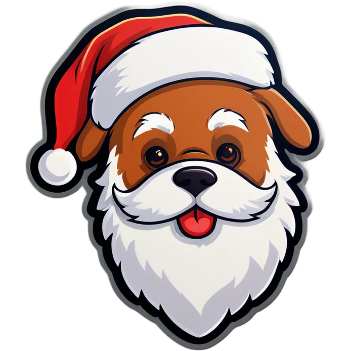 santa wearing dog filter emoji