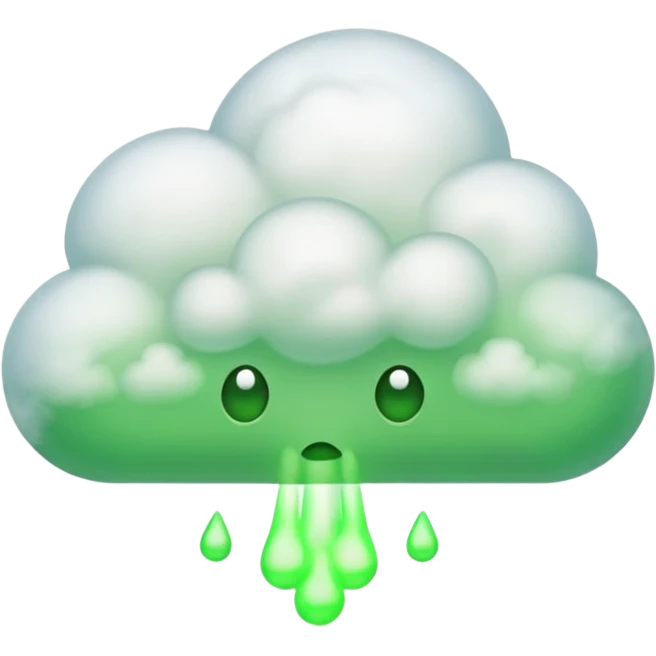 A cute fart green emoji