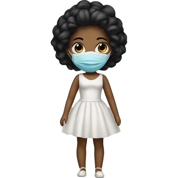 Doll wearing a mask and dress emoji