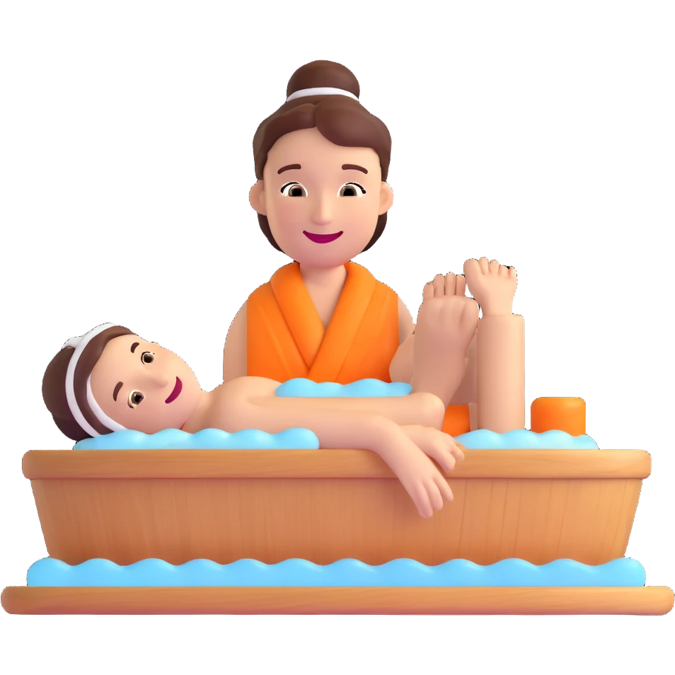 relaxing spa wellness treatment with happy face emoji