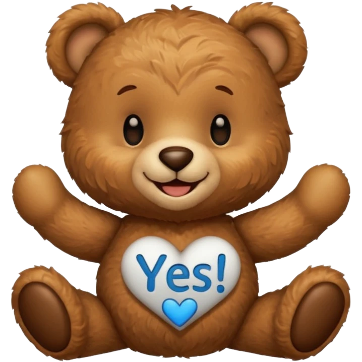 teddy bear saying yes emoji
