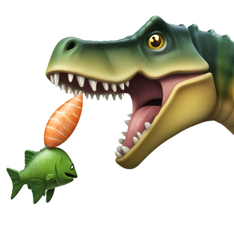 Spinosaurus eating fish emoji