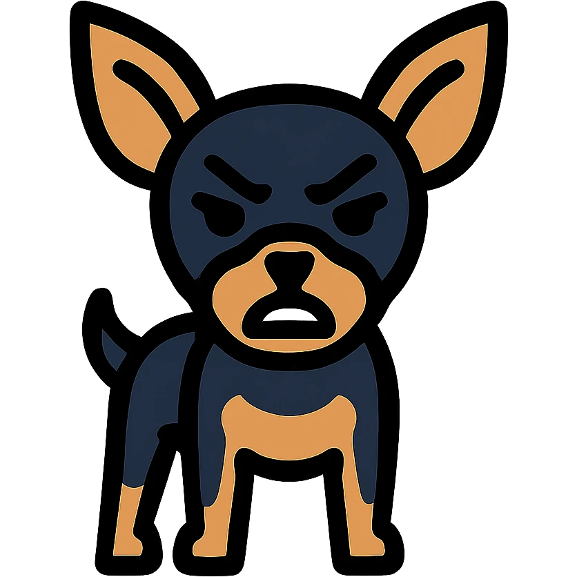 angry small black and brown dog emoji