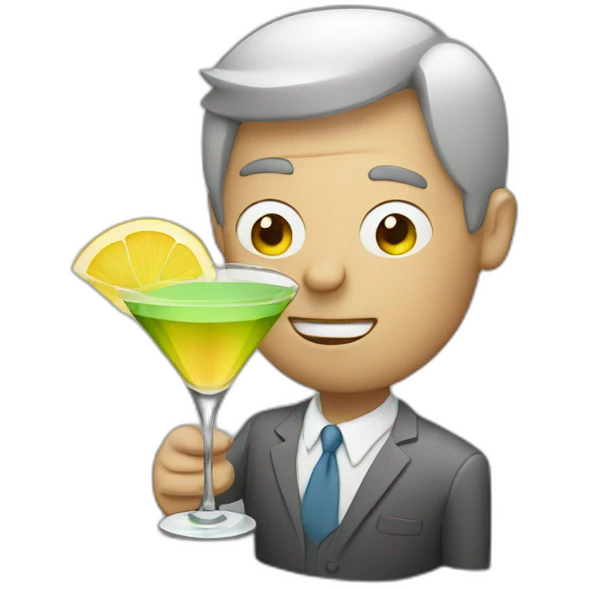 Drunk guy with martini emoji