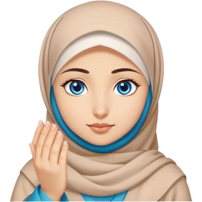 Turkish beautiful finish Konya girl blue eyes with hijab and dua  emoji