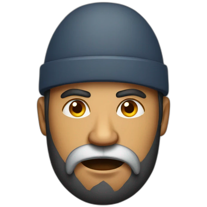Angry indian man with beard with hat emoji