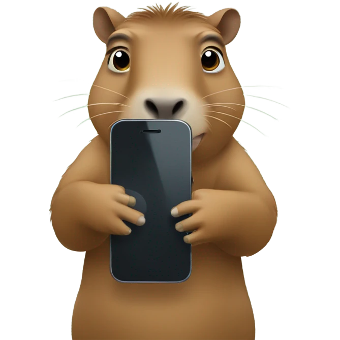 capybara takes video on phone emoji