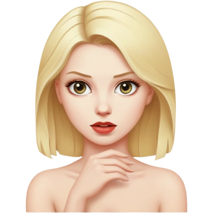 Сексуальная голая блондинка в секс позе  emoji