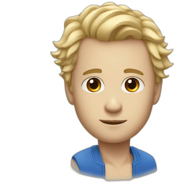 Homme yeux bleu et cheveux blond emoji
