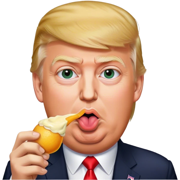 Trump tasting g elon emoji