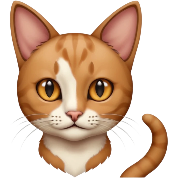 a cat, the left ear is brown, and the right ear is black emoji