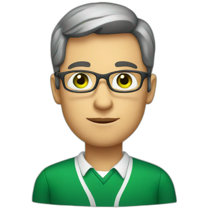 teacher with green colored eyes emoji