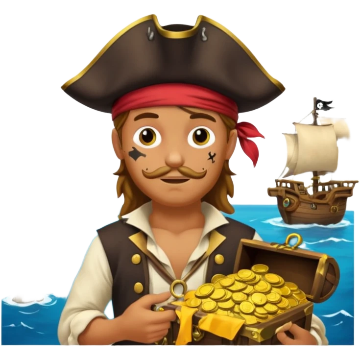 pirate with treasure emoji