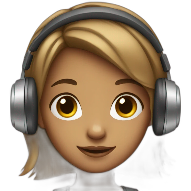 Girl wearing headphones emoji