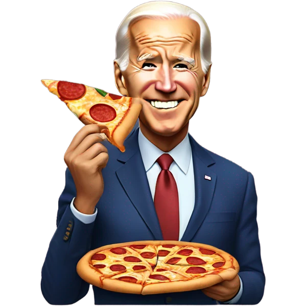 Joe Biden eating pizza emoji