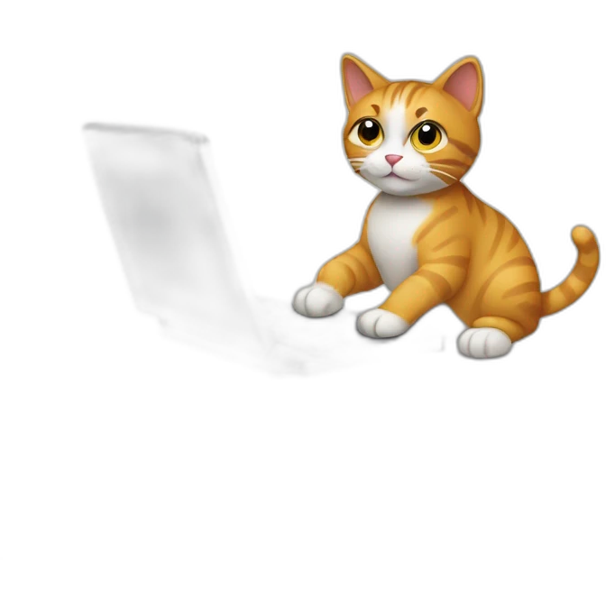 Cat working on a computer emoji