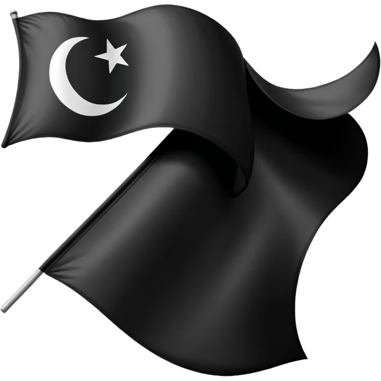 Black flag shahada in middle emoji