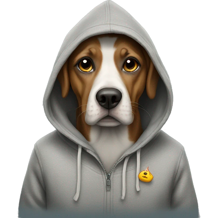 dog with a hoodie smoking emoji