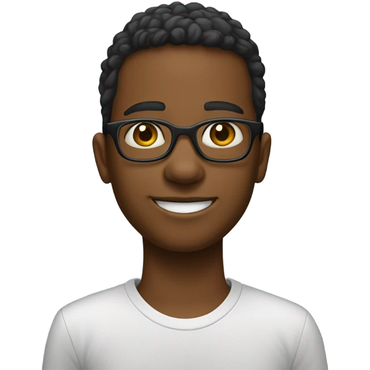 Un jeune garçon qui a porté lunettes de Bog emoji