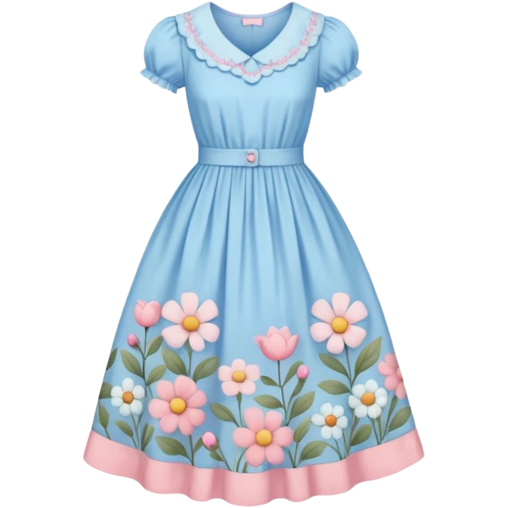 Cottagecore style ultra cute vintage material dress emoji