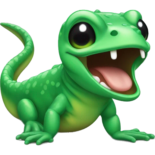 emoji green salamander crying emoji