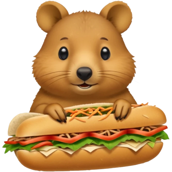 quokka eating bahn mi emoji