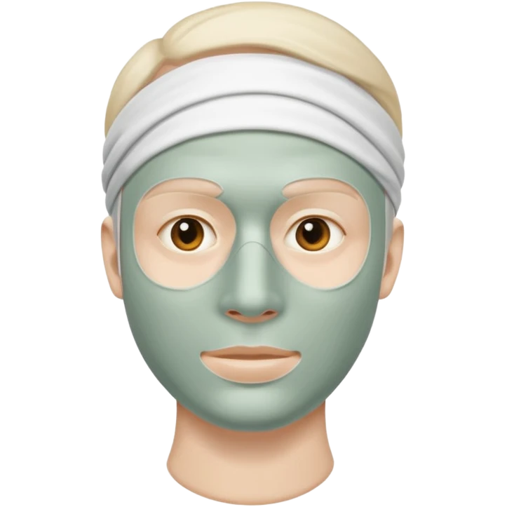 man with white clay face mask on emoji