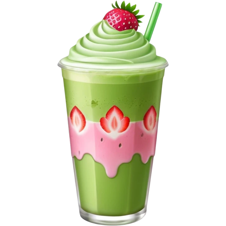 iced matcha latte strawberry  emoji
