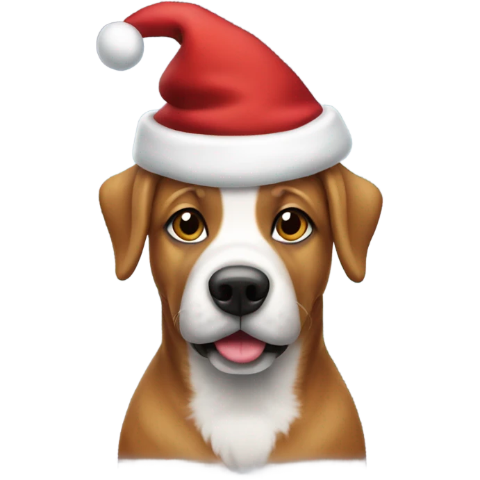 Dog dressed as Santa emoji