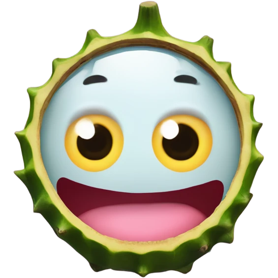 3D elegant pitagaya with surprised face and big shiny eyes 👀. one hand holds the mirror with its reflection 🪞 emoji