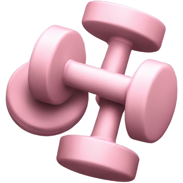 Two light pink small weights emoji