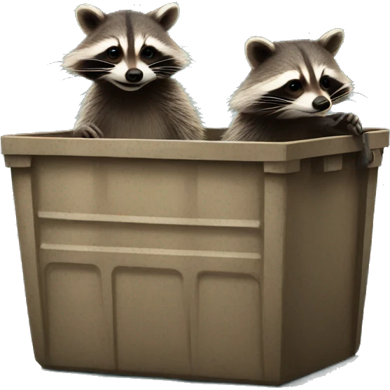Raccoons playing in dumpster emoji