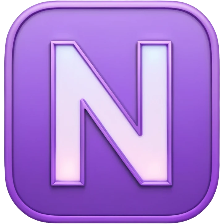 Netflix aesthetic "N" logo in pastel purple with illuminated outline emoji