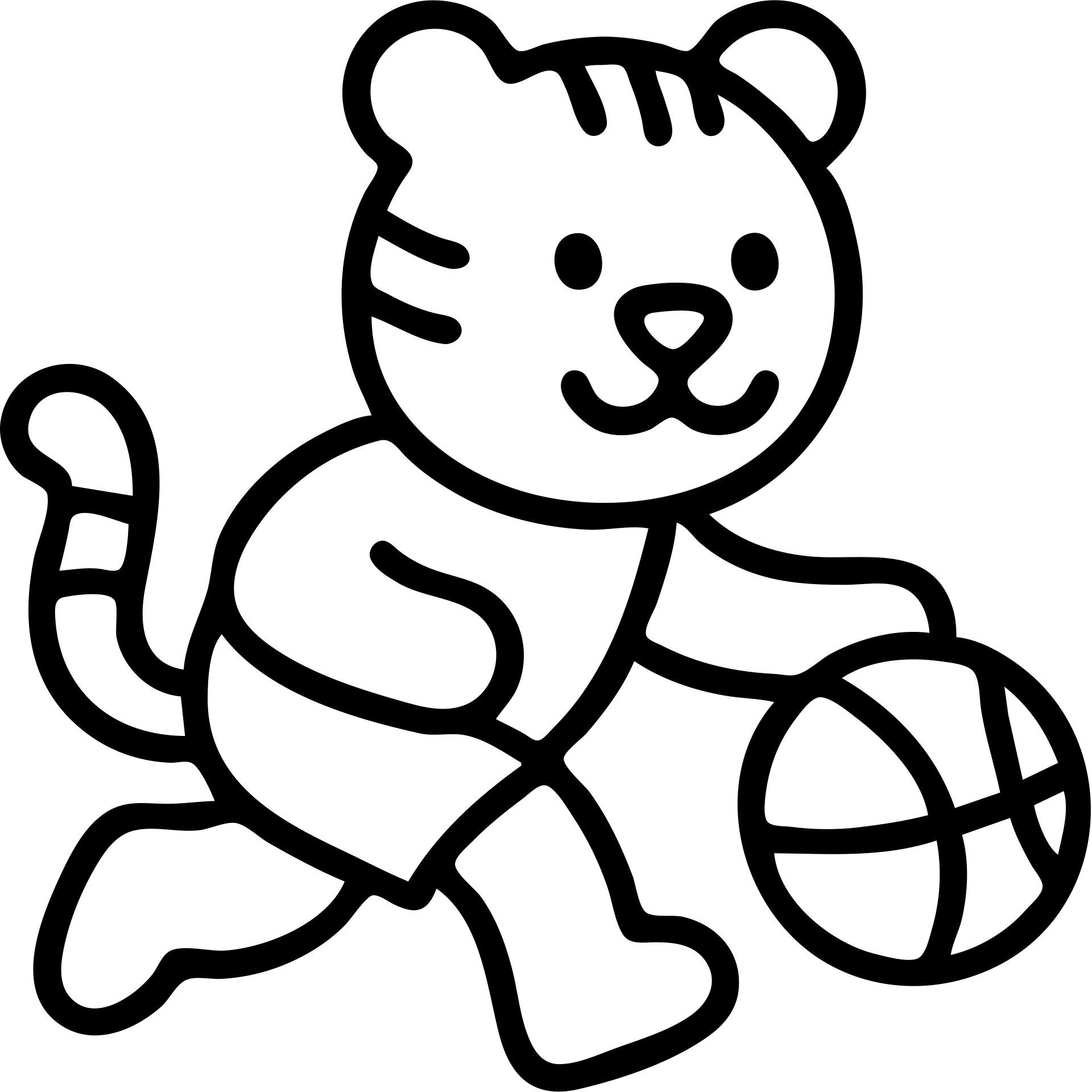 cartoon tiger playing basketball outlined icon emoji